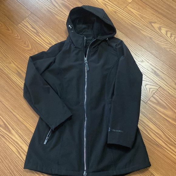 Free Country woman’s Anotak rain jacket faux fur lining hooded black zip up - Picture 17 of 17